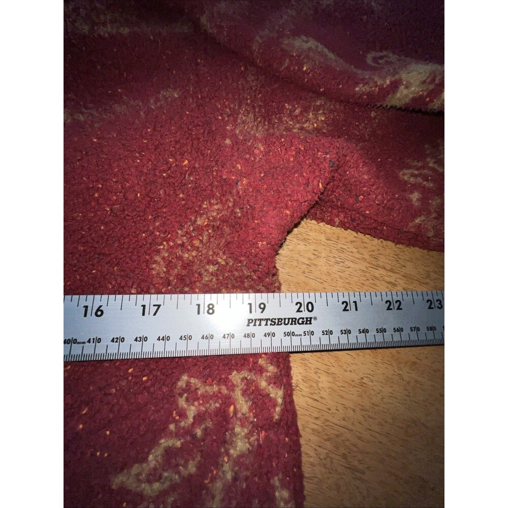 Bear Ridge Outfitters Red Fleece Blanket Jacket Horse Pattern Made In USA Size M - Picture 6 of 10